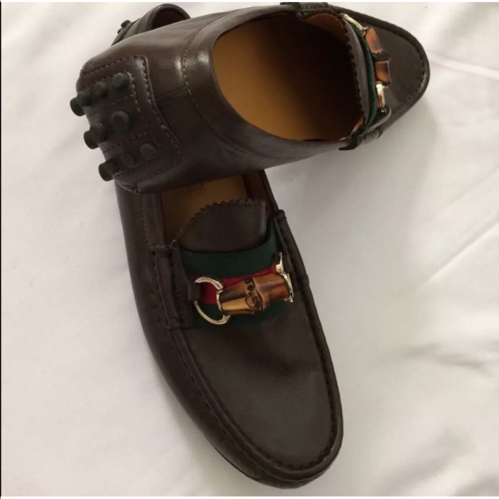 Authentic Gucci Brown Women’s Leather Loafers 7.5 - Picture 4 of 5